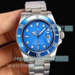 Swiss Copy Rolex Submariner Blaken Stainless Steel 2836 Blue Face Watch 40mm 